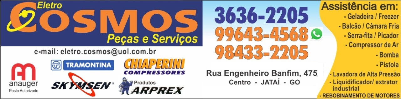 ELETRO COSMOS PEÇAS E SERVIÇOS - REBOBINAMENTO DE MOTORES  EM JATAÍ 