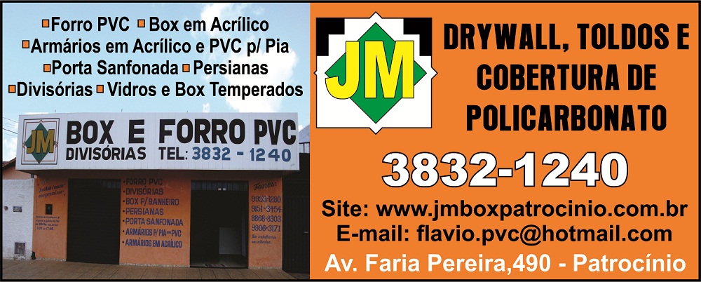 JM BOX E FORROS DE PVC EM PATROCÍNIO