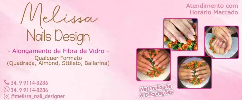 MELISSA UNHAS EM FIBRAS DE VIDRO - ALONGAMENTO DE UNHAS EM UBERLÂNDIA