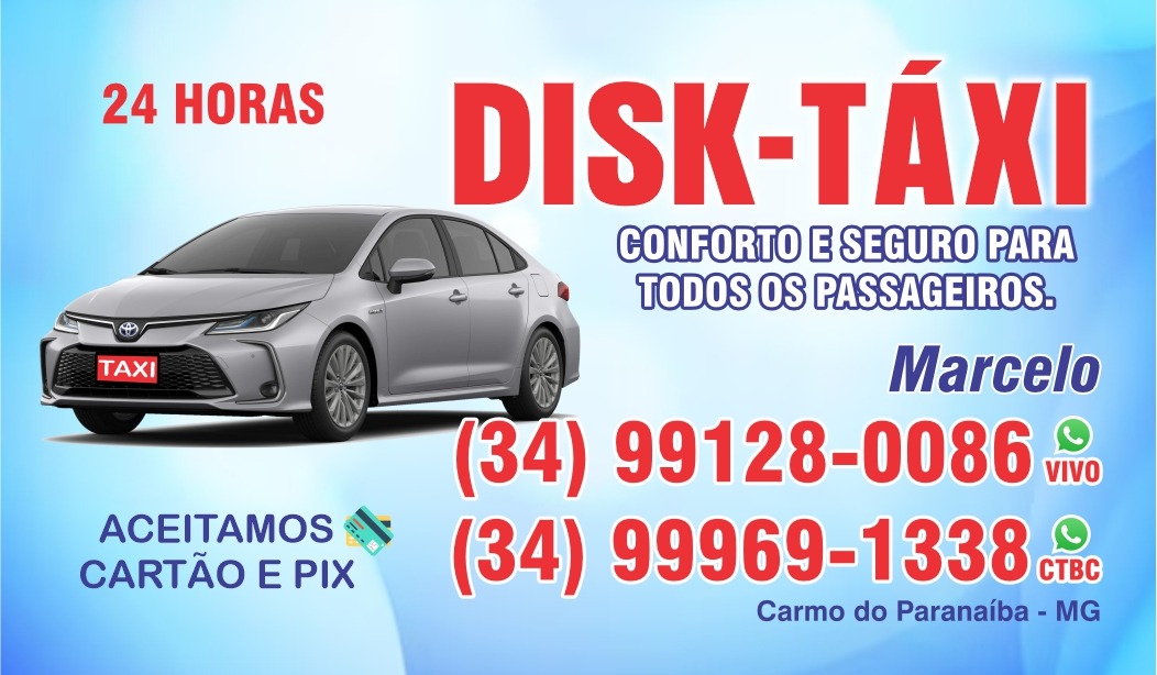 Marcelo Disk Táxi 24 Horas em Carmo do Paranaíba