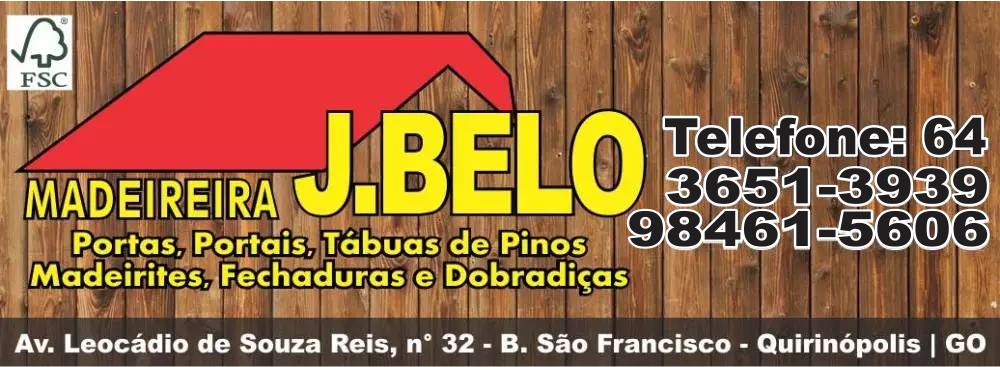  MADEIREIRA JOTA BELO EM QUIRINÓPOLIS - (64) 3651-3939