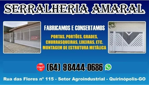 SERRALHERIA AMARAL - SERRALHERIA EM QUIRINÓPOLIS