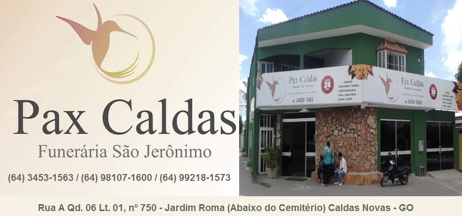 PAX CALDAS - FUNERÁRIA SÃO JERÔNIMO - FUNERÁRIA EM CALDAS NOVAS