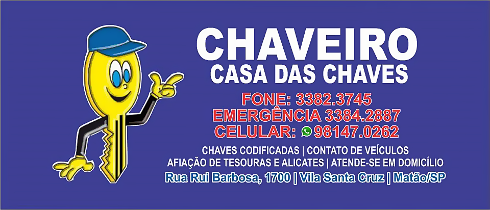 Chaveiro em Matão Casa das Chaves 16 9 8147 0262